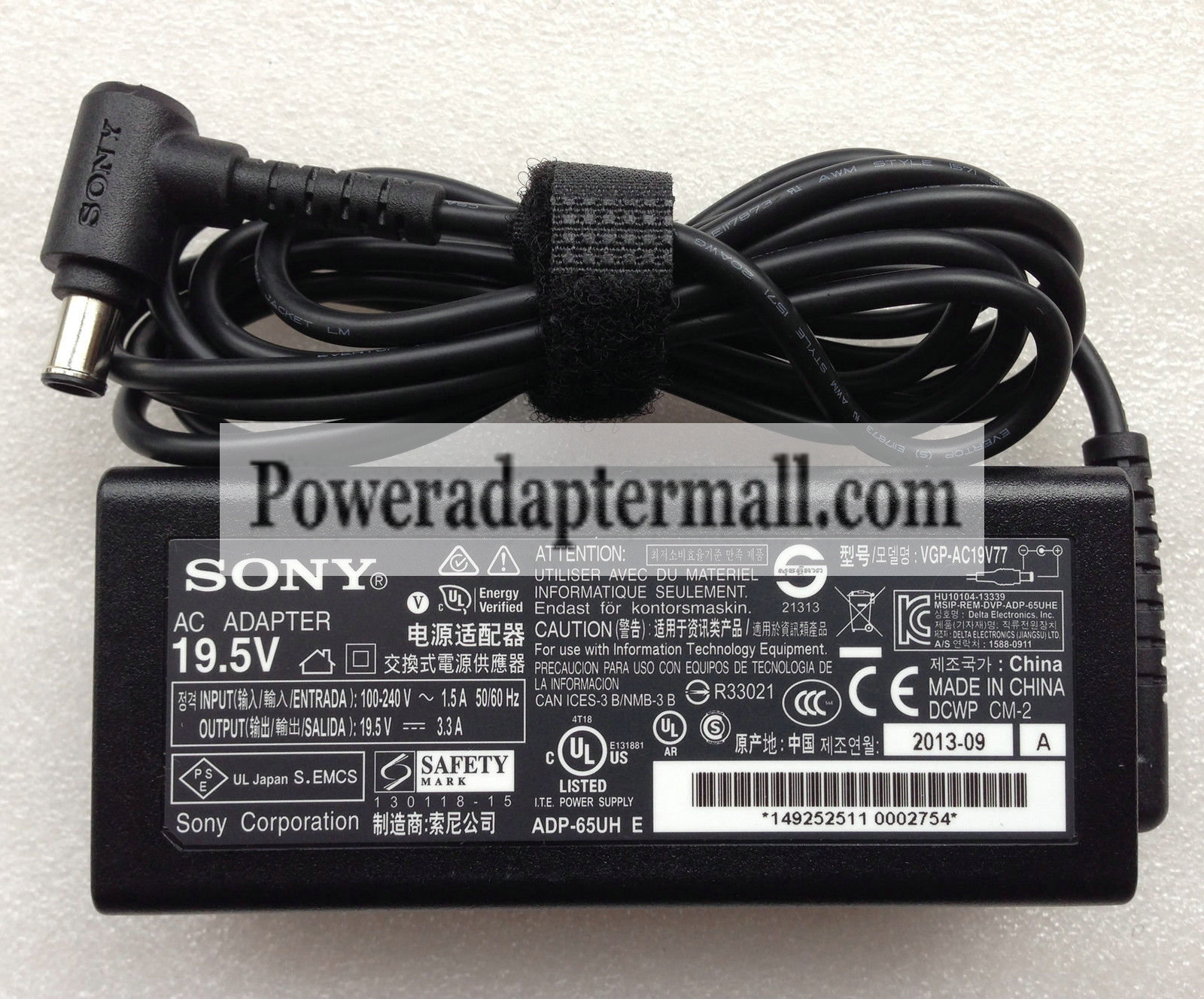 19.5V 3.3A Sony Vaio PCG-NV Series VGP-AC19V63 65W AC Adapter